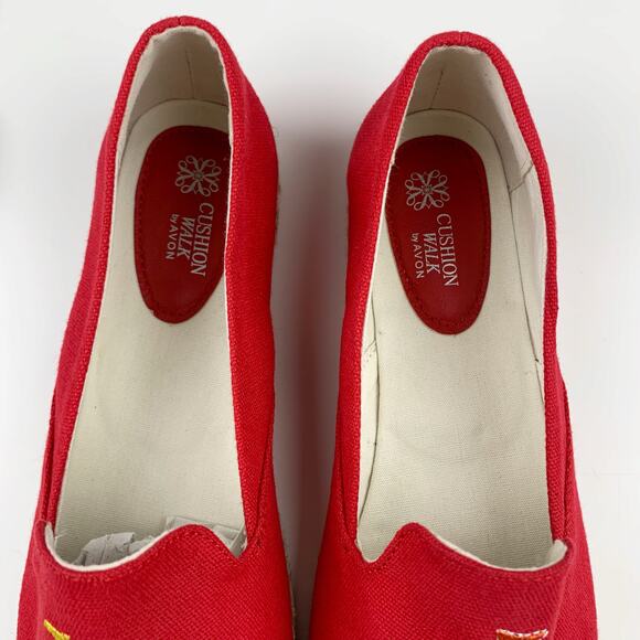 Cushion Walk by Avon Espadrille Flats Red Canvas Yacht Boat Slip On Women's 8 - Picture 4 of 12